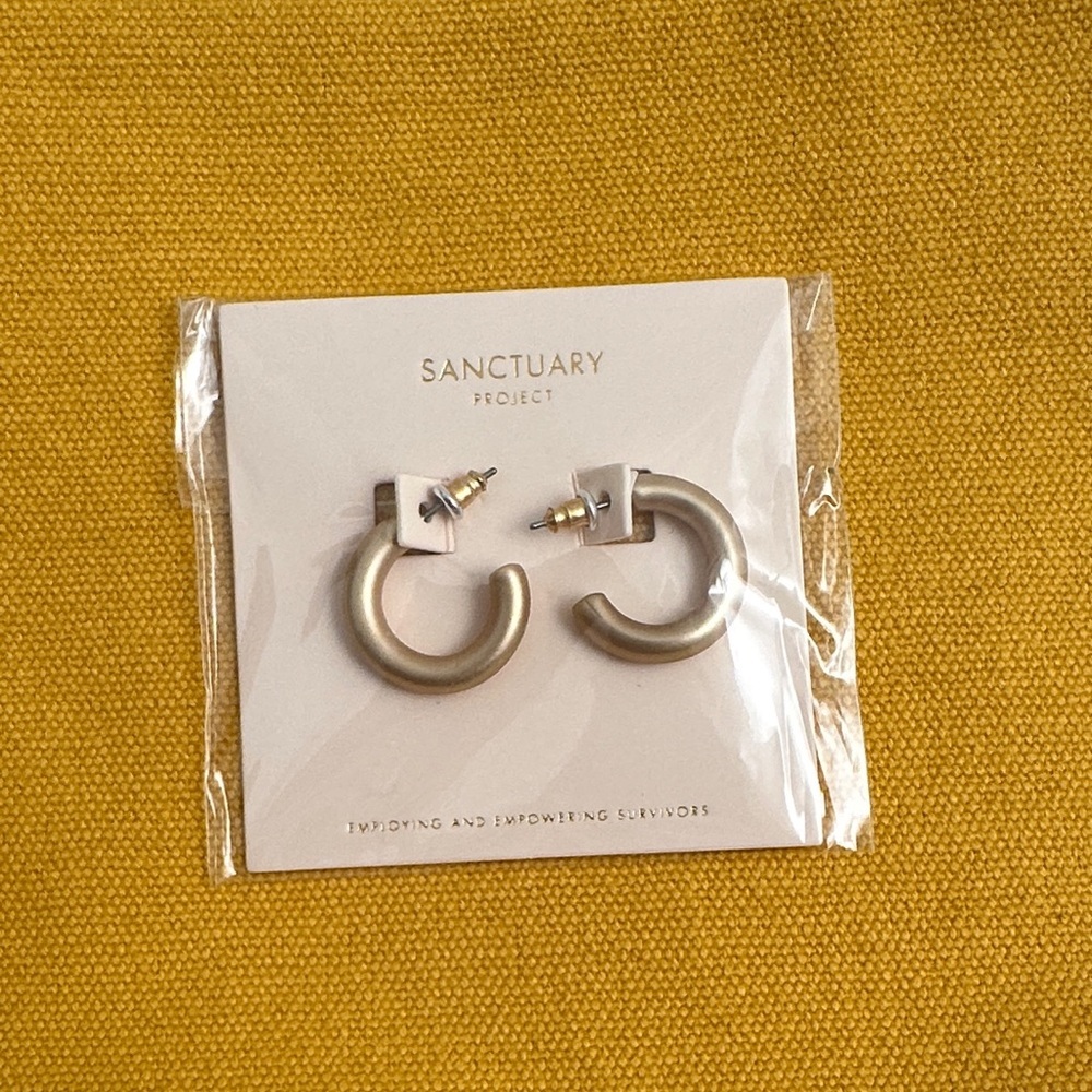 Sanctuary Project brushed gold hoop earrings